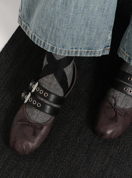 Miu Miu Leather Ballerinas