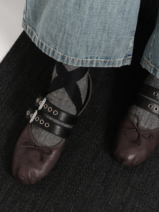 Miu Miu Leather Ballerinas