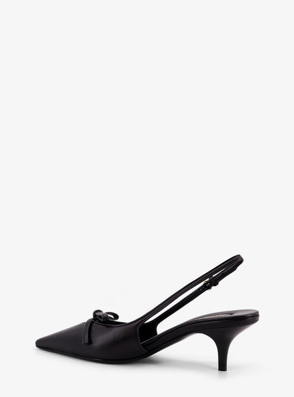 Miu Miu Leather Décolleté With Logo Bow Detail