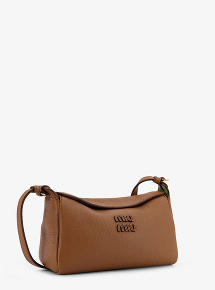 Miu Miu Leather Crossbody Bag With Logo On The Front