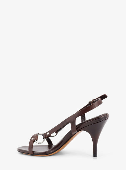 Miu Miu Leather Sandals With Metal Detail