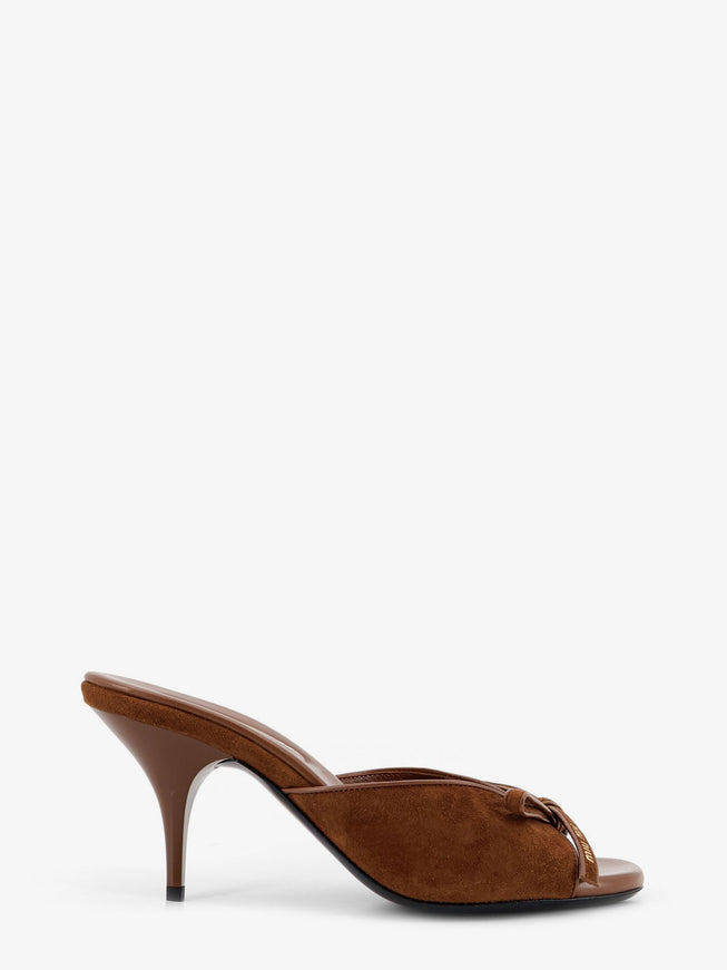 Miu Miu Suede Sandals With Bow Detail On The Front Rovere