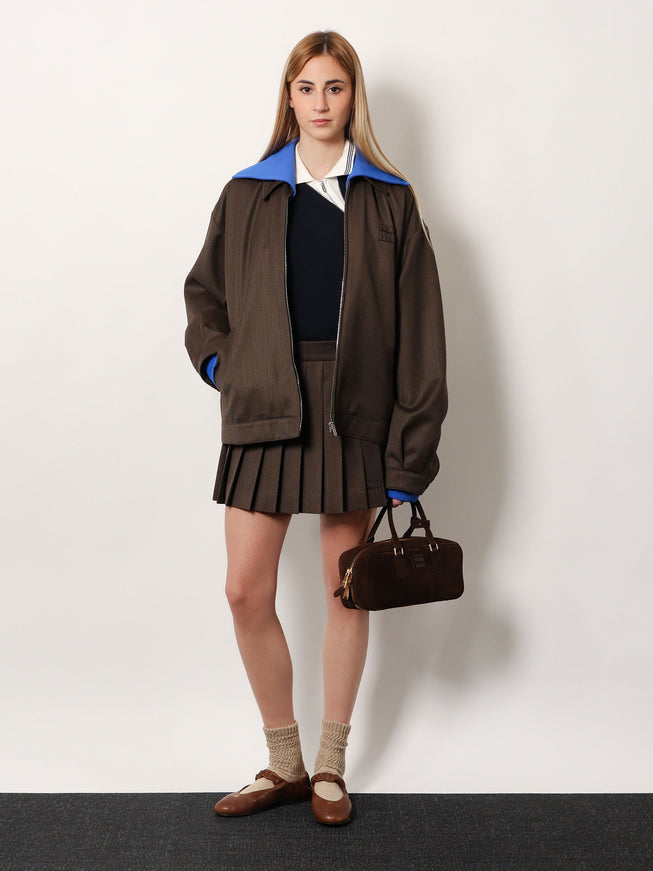 Miu Miu Cover Fabric Pleated Mini Skirt