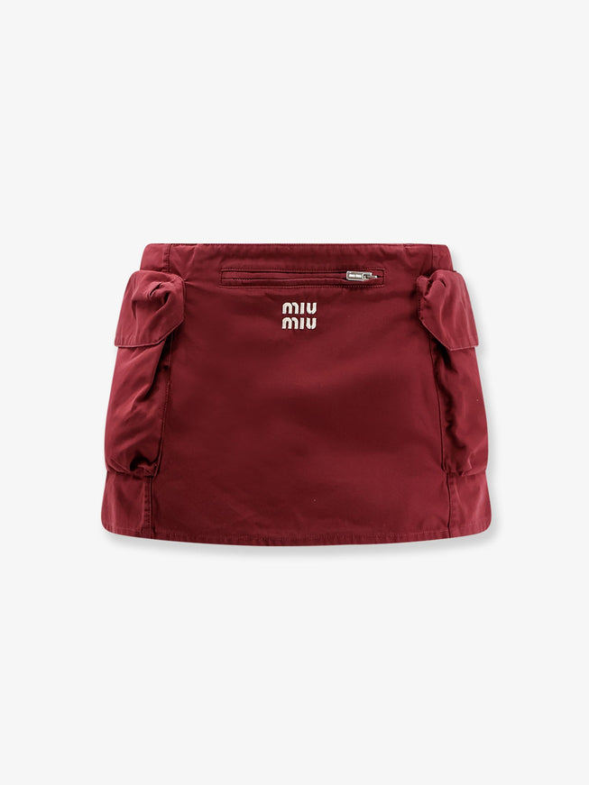 Miu Miu Cotton Mini Skirt Amaranto