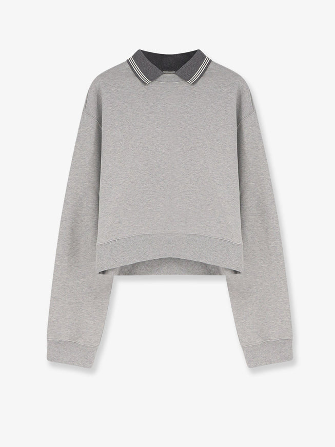 Miu Miu Mélange Cotton Sweatshirt Grigio
