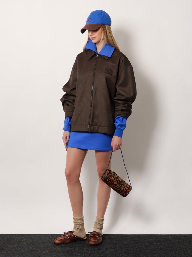 Miu Miu Virgin Wool Jacket With Logo Detail