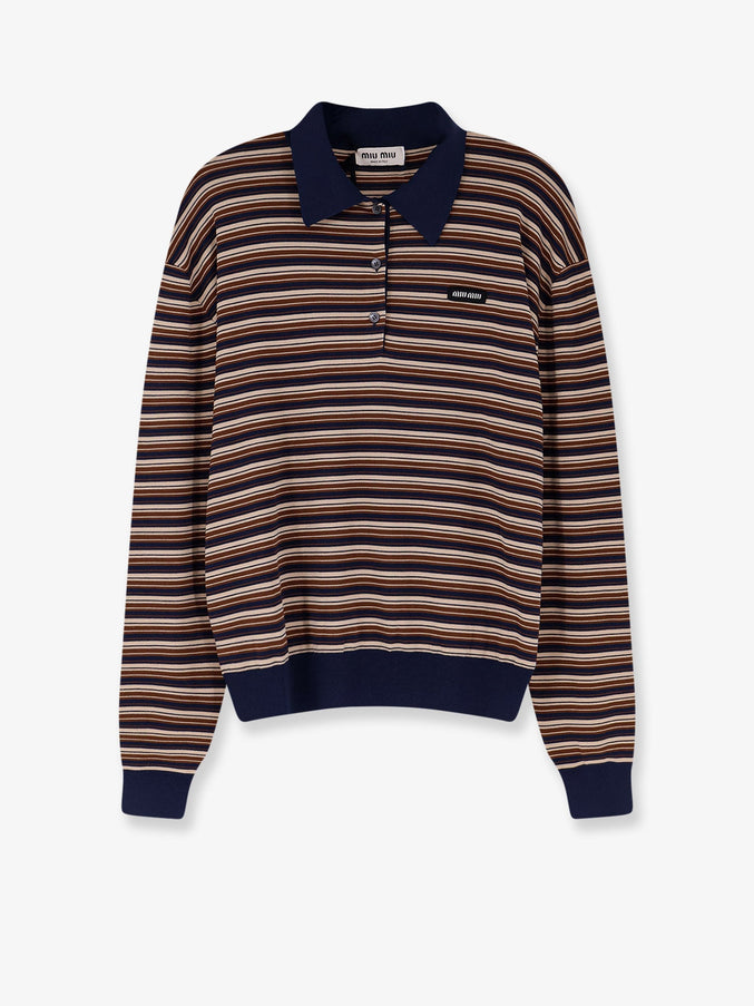 Miu Miu Virgin Wool Polo Shirt Albino