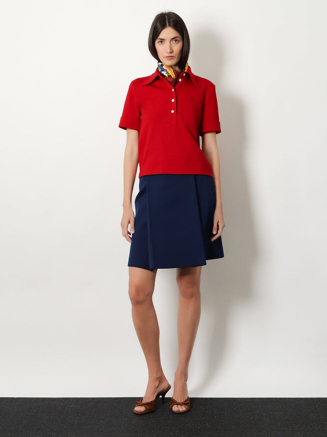 Miu Miu Polo Shirt With Lettering Logo Patch