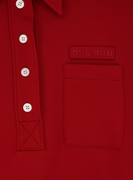 Miu Miu Polo Shirt With Lettering Logo Patch