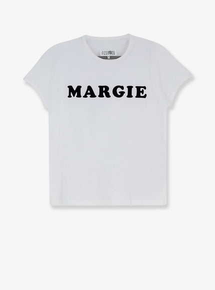 Mm6 Maison Margiela Cotton T-Shirt With Print Offwhite