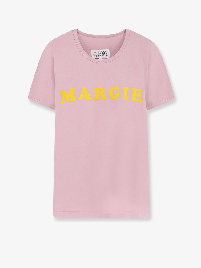 Mm6 Maison Margiela Cotton T-Shirt With Print Fadedpink