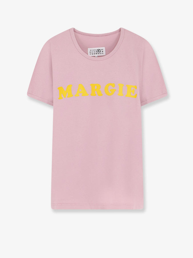 Mm6 Maison Margiela Cotton T-Shirt With Print Fadedpink