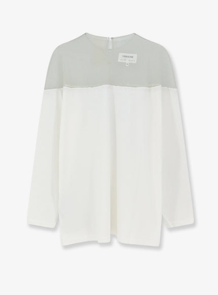 Mm6 Maison Margiela Cotton T-Shirt With Voile Insert