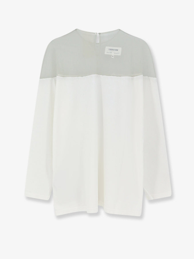 Mm6 Maison Margiela Cotton T-Shirt With Voile Insert