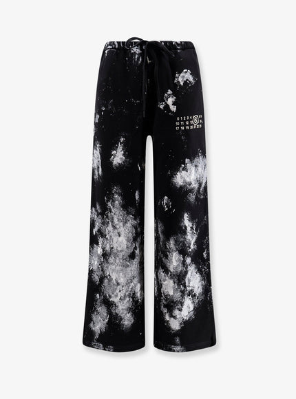 Mm6 Maison Margiela Cotton Jogging Trousers With Numeric Signature Embroidery Black
