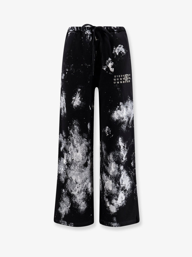 Mm6 Maison Margiela Cotton Jogging Trousers With Numeric Signature Embroidery Black