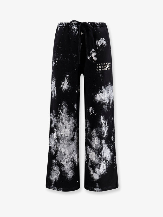 Mm6 Maison Margiela Cotton Jogging Trousers With Numeric Signature Embroidery Black