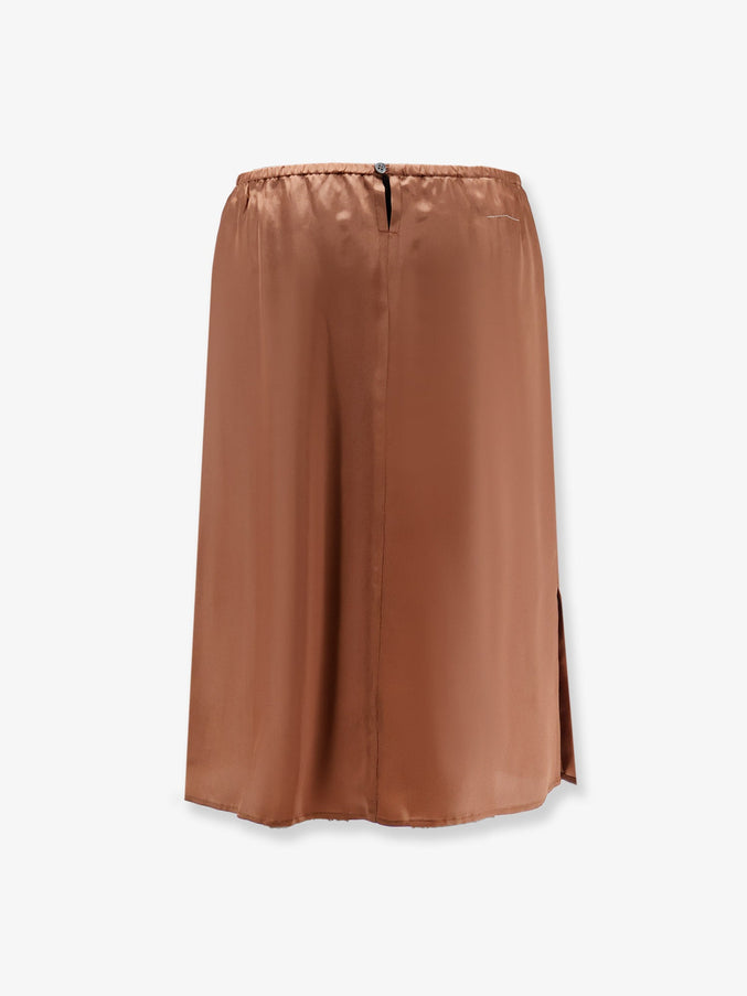Mm6 Maison Margiela Cupro Blend Midi Skirt