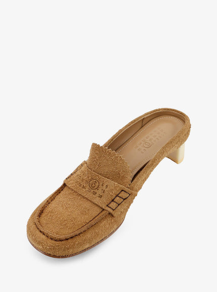 Mm6 Maison Margiela Suede Sandals With Iconic Engraved Logo