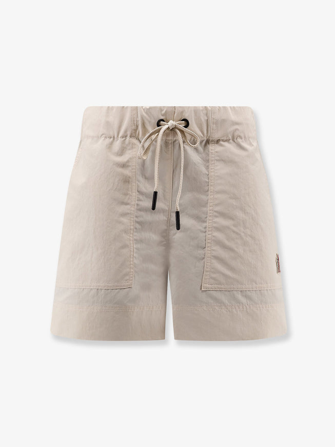Moncler Grenoble Day-Namic Shorts With Logo Patch Bianco
