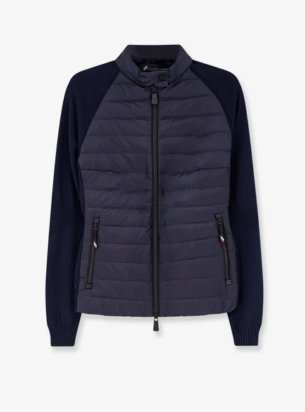 Moncler Grenoble Padded Stretch Viscose Blend Cardigan Grigio