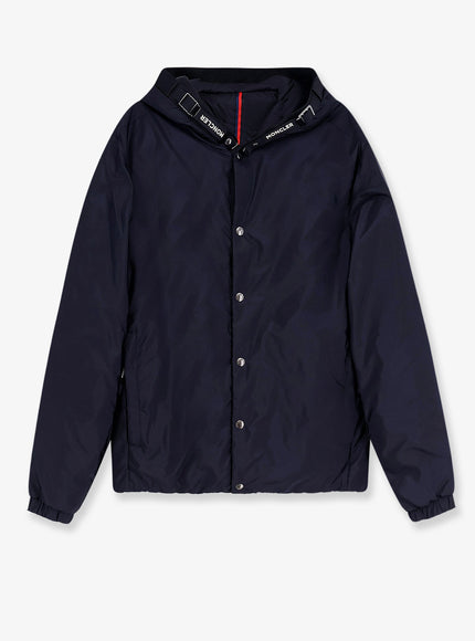 Moncler Trestraou Down Jacket With Grosgrain Profiles Blu Scuro
