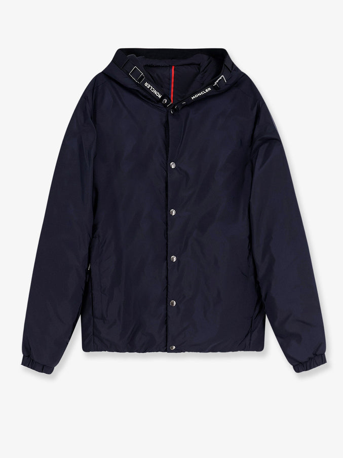 Moncler Trestraou Down Jacket With Grosgrain Profiles Blu Scuro