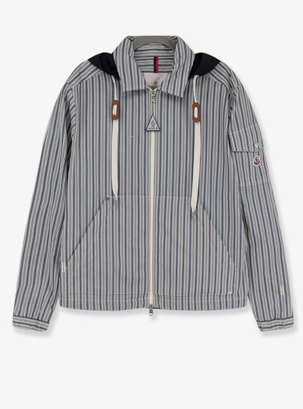 Moncler Havas Striped Cotton Jacket Azzurro