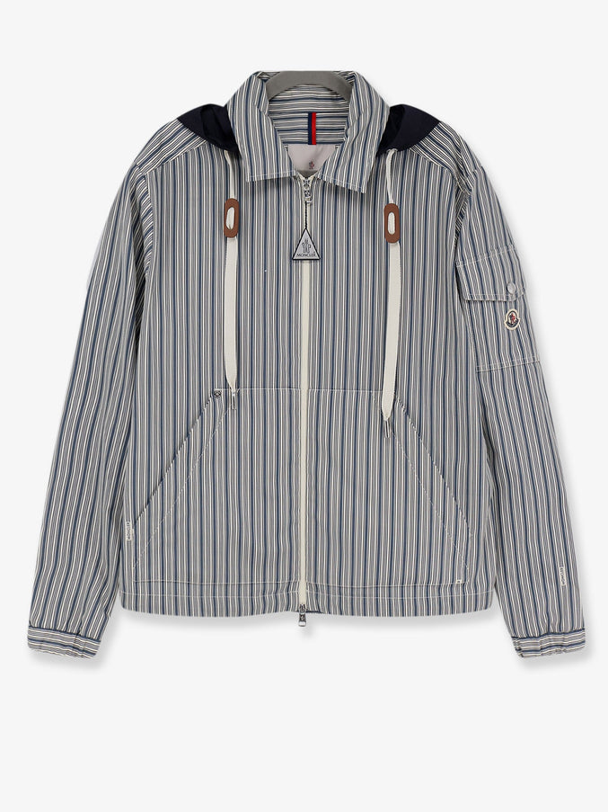 Moncler Havas Striped Cotton Jacket Azzurro