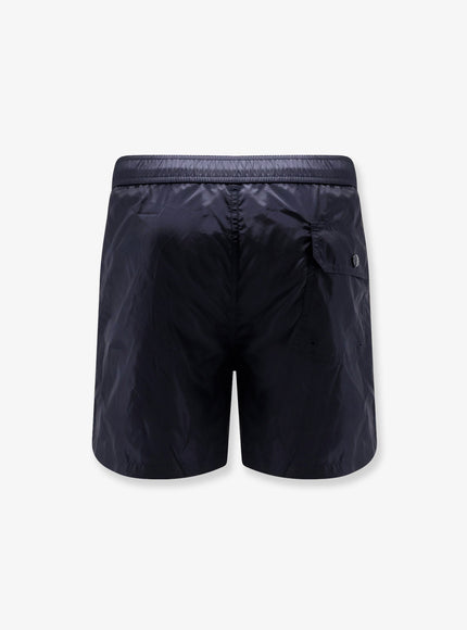 Moncler Nylon Swim Trunks With Logo Patch On The Bottom