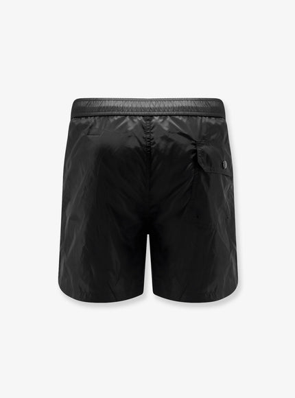 Moncler Nylon Swim Trunks With Logo Patch On The Bottom