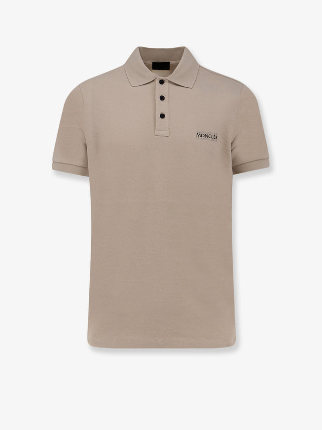 Moncler Cotton Polo Shirt Beige