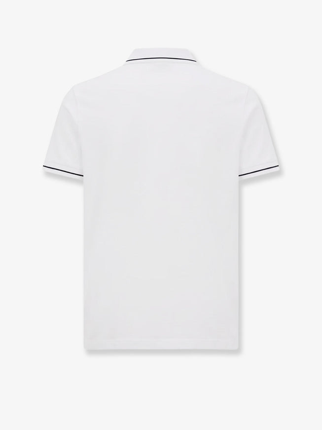 Moncler Cotton Polo Shirt With Logo Patch