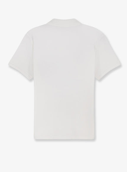 Moncler Cotton Polo Shirt With Tricolor Logo Patch