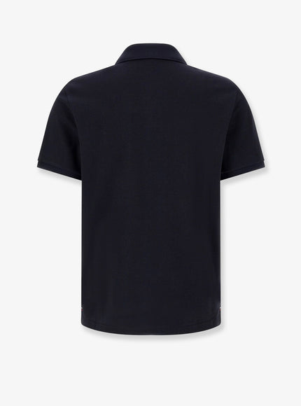 Moncler Cotton Polo Shirt With Tricolor Logo Patch