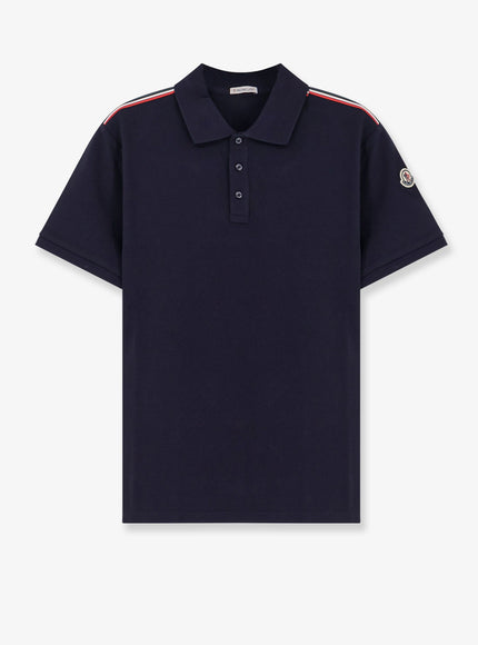 Moncler Cotton Polo Shirt Blu