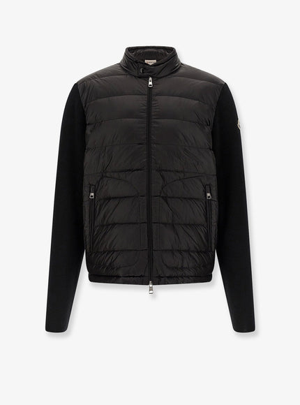 Moncler Padded Jacket/Cardigan With Wool Inserts Nero