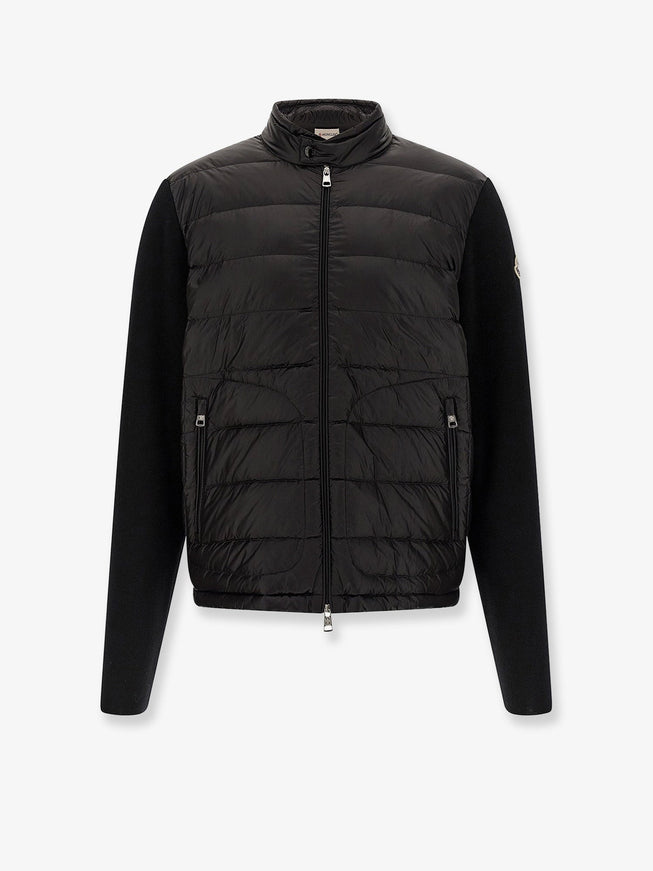 Moncler Padded Jacket/Cardigan With Wool Inserts Nero