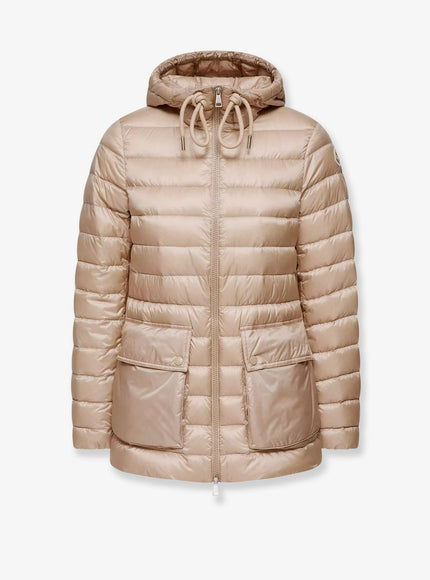 Moncler Jasmin Hooded Down Jacket Beige