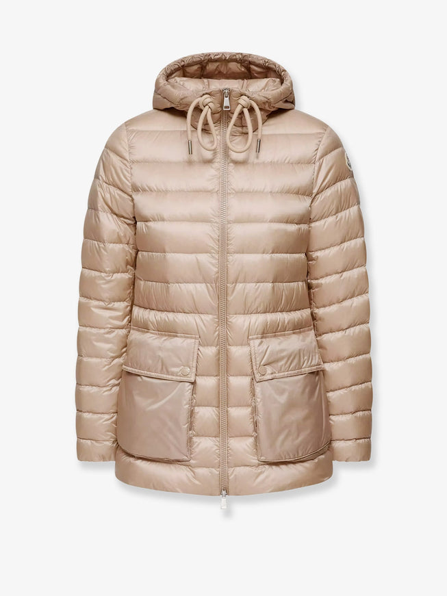 Moncler Jasmin Hooded Down Jacket Beige