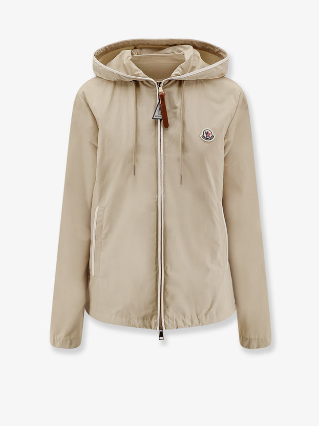 Moncler Sarracenia Jacket With Contrasting Profiles Beige