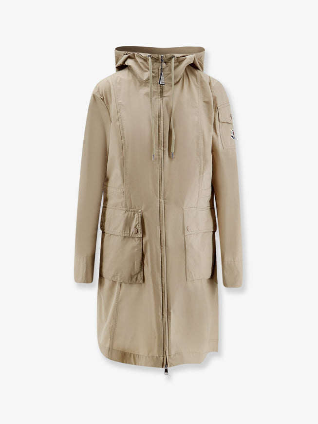 Moncler Laerte Cotton Blend Long Jacket Bianco