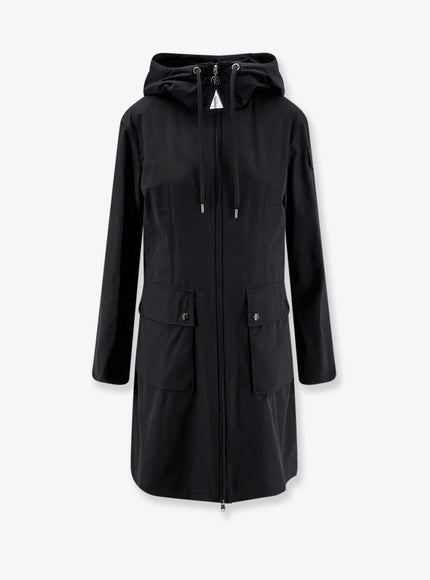 Moncler Laerte Cotton Blend Long Jacket Nero