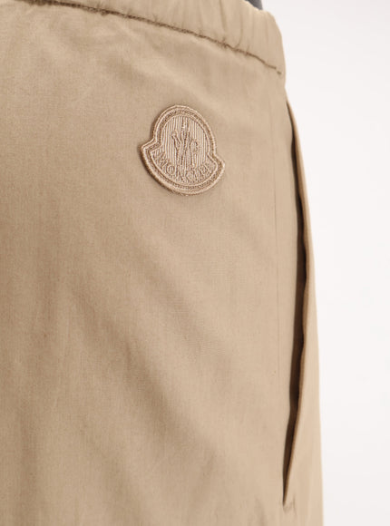 Moncler Cotton Trousers With Logo Patch