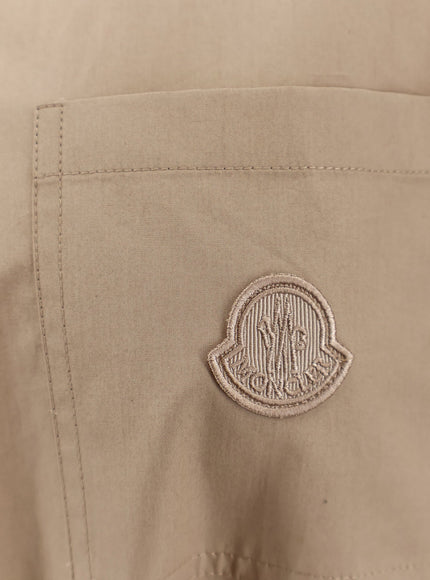 Moncler Cotton Shirt Jacket With Front Embroidered Logo