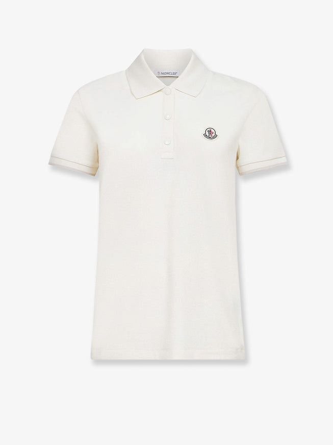 Moncler Cotton Polo Shirt Bianco