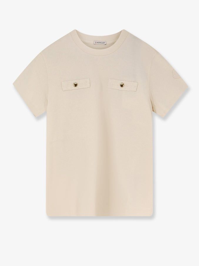Moncler Cotton T-Shirt Bianco