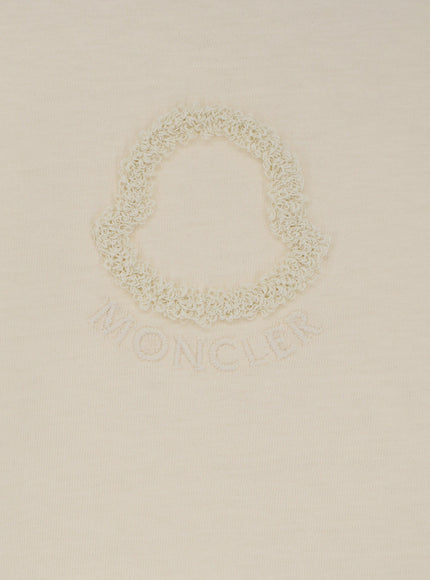 Moncler Cotton T-Shirt With Flocked Logo On The Front