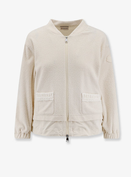 Moncler Bouclé Nylon Jacket Bianco