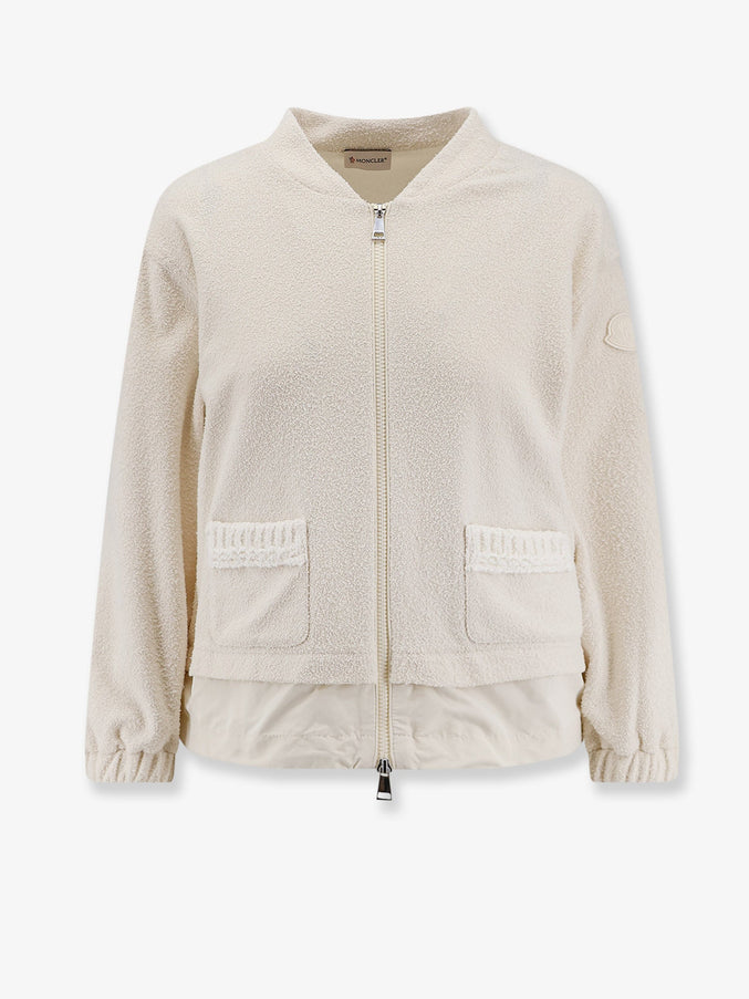 Moncler Bouclé Nylon Jacket Bianco